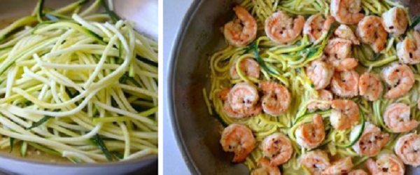 ПП-ужин: Зеленые спагетти из кабачков цуккини с креветками - Полезные ...