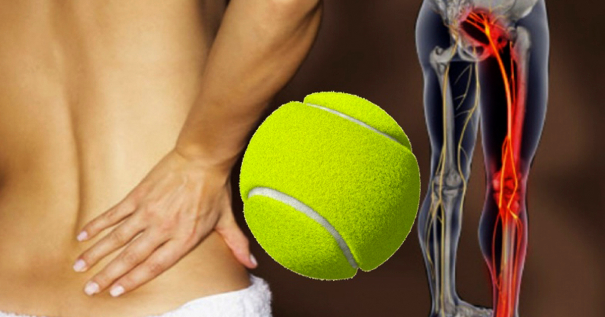 Как с помощью двух теннисных мячей, снять боли седалищного нерва и в спине