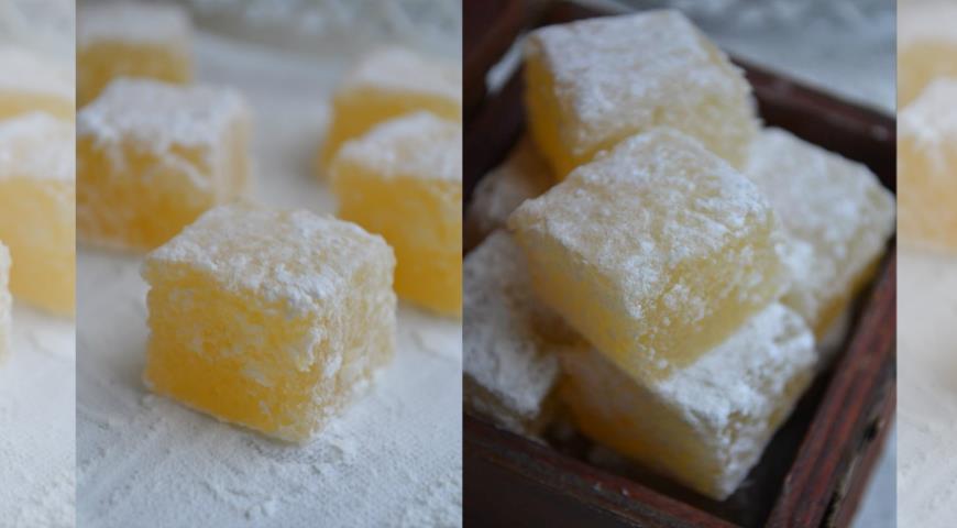 Лимонный рахат-лукум с имбирём