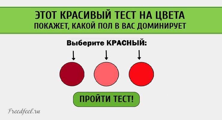 Этот красивый тест на цвета покажет, какой пол в вас доминирует! Этот красивый тест на цвета покажет, какой пол в вас доминирует!