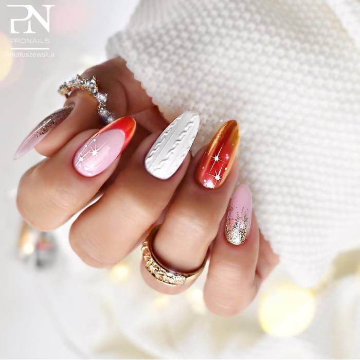 Рождественский маникюр 2021: 80+ непревзойденных фото идей