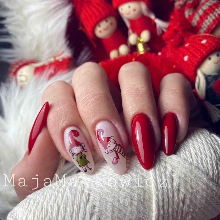 Рождественский маникюр 2021: 80+ непревзойденных фото идей