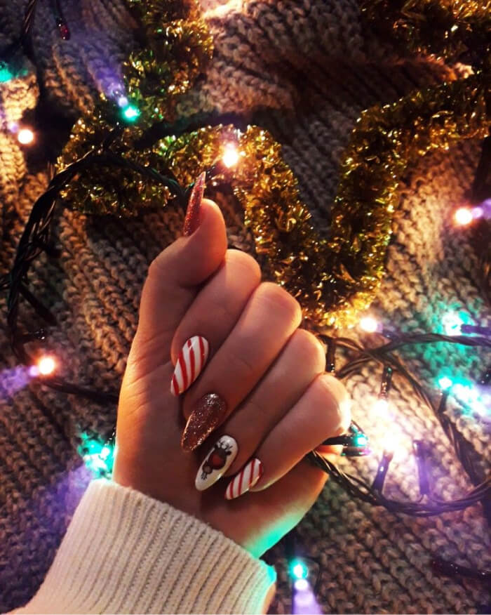 Маникюр на Новый Год 2020-2021 идеи дизайна ноготков к празднику