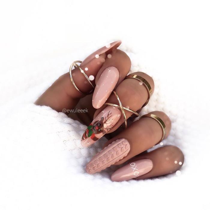 Рождественский маникюр 2021: 80+ непревзойденных фото идей