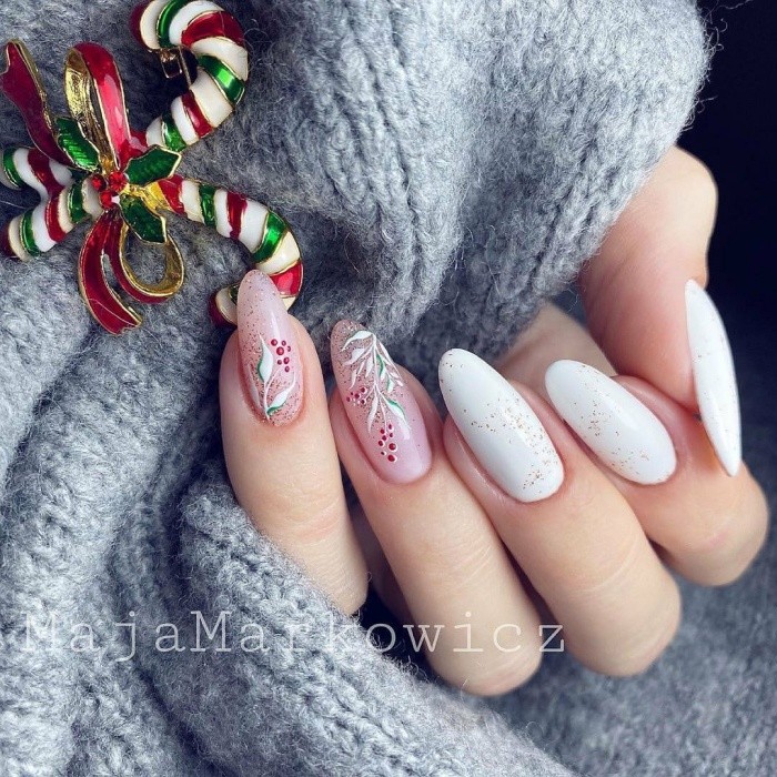 Рождественский маникюр 2021: 80+ непревзойденных фото идей