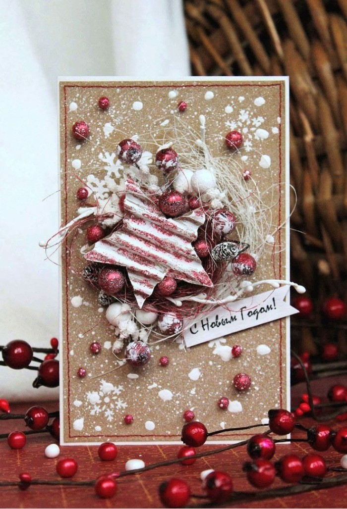 Мастер-класс: как сделать красивую и простую новогоднюю открытку своими руками?