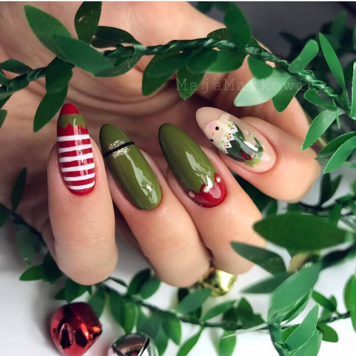 Маникюр на Новый Год 2020-2021 идеи дизайна ноготков к празднику